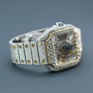 Reloj de Lujo con Diamantes Moissanite, Correa de Plata, Cristal de Zafiro, Caja Cuadrada, Cierre Oculto, Movimiento Analógico de Cuarzo ETA, Unisex, 15 mm - Product Image 5