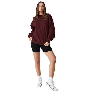 Hombres y mujeres 400G Cuello redondo pesado 100% Suéter de algodón Nuevo estilo retro Loose Fit American Hoodie Sudaderas recortadas para mujeres - Product Image 5