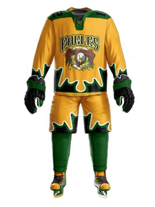 Uniforme de Hockey sobre Hielo Atlético y Duradero, Jersey y Pantalones con Logotipo Personalizado del Equipo, Ropa Deportiva que Absorbe la Humedad para Partidos y Competiciones - Product Image 5