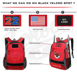 Heavy Duty <b>Baseball</b> Equipment Bag Spacious Kit Bag with Shoe Compartment & <b>Bat</b> Holder Large Storage Kit Bag for <b>Bats</b>, Gloves - Product Image 5