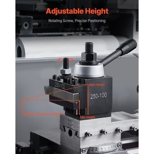 Set di 6 Portautensili a Cambio Rapido per Tornio, Tipo a Cuneo, Accessori per Portautensili da Tornitura, Adattatori per Portautensili Rapidi - Product Image 4