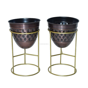 Prix de gros Jardinière en métal avec support Ensemble de jardinières de style moderne Décoration intérieure extérieure Article pour jardin Plantes Fleur - Product Image 2