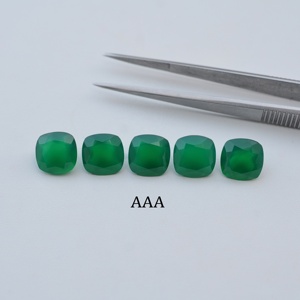 Gran Stock de Ónice Verde Natural de 8mm, Corte Cojín Facetado, Piedra Preciosa Suelta, Ónice, Piedra de Nacimiento de Mayo, Joyería para Pulsera y Colgante para Mujer - Product Image 2