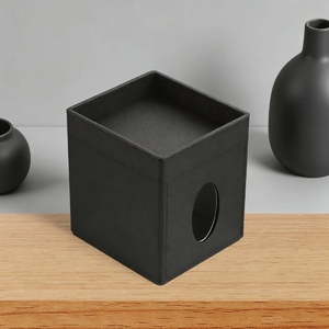 Boîte à mouchoirs carrée en métal noir, écologique et durable, distributeur de mouchoirs, accessoire moderne pour salle de bain, hôtellerie - Product Image 3