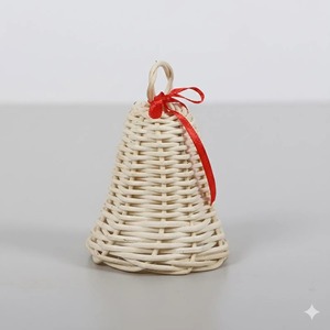 Rustic Rattan <b>Bell</b> Christmas Hanging Decorative Object Perfect For Holiday Tree Decor <b>Winter</b> Celebrations And Home Decoration - Product Image 1