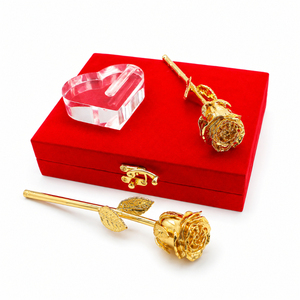 Rose plaquée or 24 carats de luxe avec coffret cadeau haut de gamme, rose éternelle véritable préservée, rose plaquée or pour la Saint-Valentin - Product Image 4