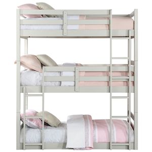 Letto a Castello Triplo/Doppio Grigio Chiaro per Bambini, Ideale per Spazi Riservati - Product Image 2