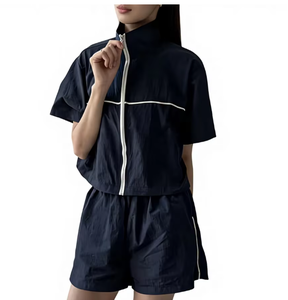 Conjunto de Dos Piezas Casual de Verano para Mujer, con Capucha, Transpirable, Holgado, de Poliéster, Cómodo y Ligero - Product Image 1