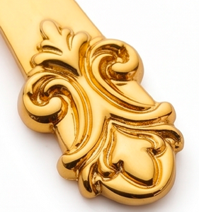 Elegante juego de cubiertos chapados en oro con mangos ornamentados, apto para lavavajillas, para bodas, cenas elegantes, cubiertos metálicos. - Product Image 2