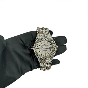 Reloj Digital de Lujo con Movimiento Ronda, Cristal y Caja de Acero, Resistente al Agua 10 Bar, con Moissanita de 50 CT y Diamantes Tallados, para Hombre y Mujer - Product Image 1