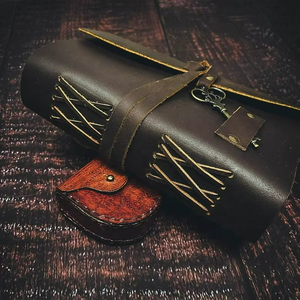 Full Grain Custom Leather <b>Diary</b> Journal Durable Leather <b>Diary</b> Travel <b>Diary</b> Brass Key-<b>lock</b> Thread Sewing - Product Image 2