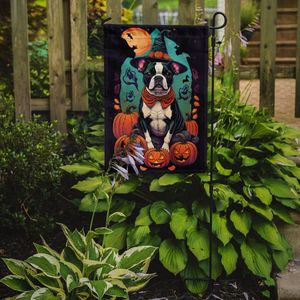 Boston Terrier Witchy Halloween Jardin Drapeau Multicolore Décoratif Yard Drapeau Bannière pour Patio Oeuvre pour Cour Lits De Fleurs - Product Image 2