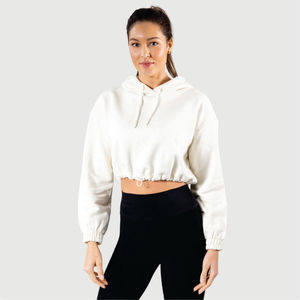เสื้อฮู้ดครอปท็อปผู้หญิงผ้าฝ้าย 100% หรือผ้าเทอร์รี่ฝ้าย  ขายดีจากโรงงาน ราคาถูก รับผลิตแบบ OEM พร้อมสกรีนโลโก้ตามสั่ง - Product Image 1
