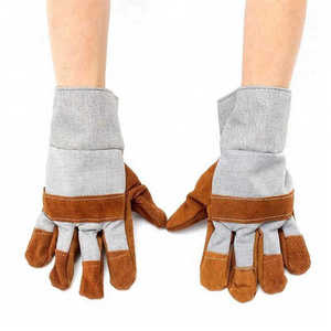 Gants de travail en cuir à double paume pour la protection des mains, robustes, renforcés, ignifuges, anti-coupure, pour le jardinage et le travail en hauteur - Product Image 5
