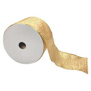 <b>Christmas</b> Striped Sequined Glitter Decorative 100% Polyester 2.5''x5'' <b>Ribbon</b> - Product Image 4