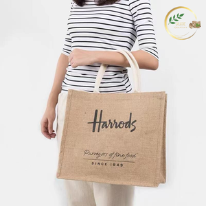 Sac de transport en toile de jute robuste, grande capacité, sac de courses écologique - Product Image 2