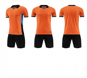 Uniforme de Fútbol Personalizado Naranja del Fabricante, Conjunto Deportivo Ecológico, Jersey y Pantalones Cortos de Malla 100% Poliéster de Secado Rápido con Impresión Digital - Product Image 1