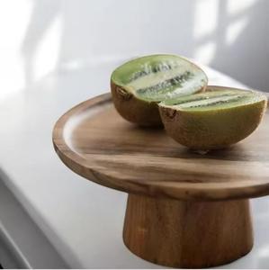 <b>Wooden</b> Cake Stand <b>Circle</b> Handmade For Displaying Cakes With Natural Finish And Elegant Design - Product Image 4