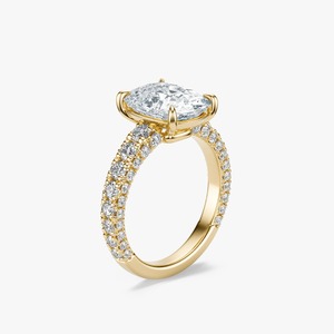 Anillo de Diamantes con Corte Personalizado 3CT, Oro Amarillo con Piedras Laterales, Fabricante de Joyería Fina, Venta al Por Mayor - Product Image 5