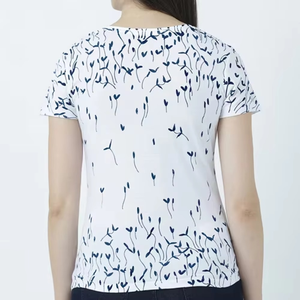 T-shirts décontractés pour femmes, style streetwear, coupe courte, manches courtes, respirants, séchage rapide, couleur unie, pour l'été, logo personnalisé, OEM, vente en gros - Product Image 5