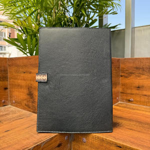 2025 Custom Designer Hand <b>Tooled</b> Portfolio File Folder Multi-function Business A4 Notebook Cover Genuine <b>Leather</b> Snap Padfolios - Product Image 5