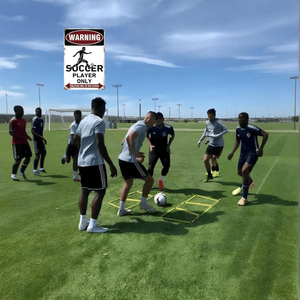 CIFbuy <b>Boys</b> & Girls Soccer Room Decor Metal Soccer Player Wooden Wall Sign Bedroom Gifts (TikTok for Temu Pick <b>up</b> Service) - Product Image 4