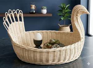 Panier en rotin artisanal SWAN - Product Image 3