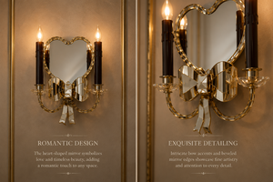 Grand European Venetian Baroque Luxury <b>Wall</b> <b>Sconce</b> Ornate Decorative <b>Wall</b> <b>Light</b> with Elaborate Mirror Detailing, Premium Brass - Product Image 5