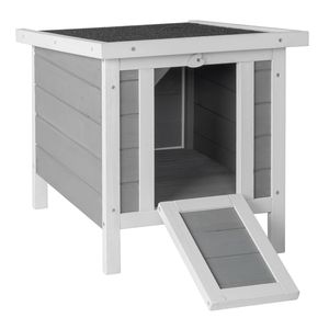 Classica Conigliera in Legno di Abete Massiccio Grigio per Piccoli Animali - Impermeabile e per Esterni - Product Image 6