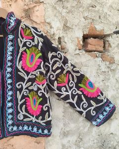 Chaqueta Corta 2026 para Mujer, Estilo Bohemio, Boho, Gitano, para Primavera, Festival, Regalo Especial, Atractiva y de Alta Calidad, Bordada a Mano con Diseño Suzani - Product Image 2