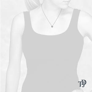 Colgante Solitario de Doble Halo de Oro de 14K con Diamante Cultivado en Laboratorio de Corte Brillante, Acentos de Piedra Central, Venta al por Mayor y Minorista OEM - Product Image 3