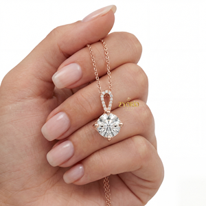 Collar con Colgante de Diamantes y Eslabones Chapados en Oro, Estilo Minimalista y Lujoso, Plata de Ley 925, Regalo para Mujer, Compromiso, Boda, Aniversario - Product Image 1