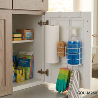 Organisateur de rangement multifonctionnel moderne en fer à fixation murale ou sur porte, non pliable, facile à assembler et à nettoyer
