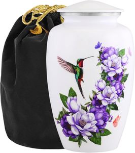 Urnas de Cremación para Adultos con Diseño de Flor de Magnolia y Colibrí, Urnas Decorativas para Cenizas Humanas, Venta al Por Mayor - Product Image 1
