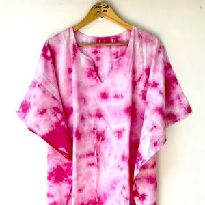 Nuevo Kaftán Naaz Textile de Lujo con Estampado Animal, Cuello en V, Cordón Ajustable, Manga Corta, Corte Evase, Estilo Indio, 100% Algodón, con Encaje, para Mujer, Verano - Product Image 1