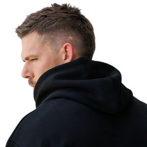 Sudadera con Capucha Negra para Hombre, Corte Holgado, Informal, de Felpa, para Gimnasio, Deporte, Ropa Urbana, Moda - Product Image 4