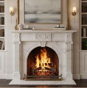 Elegante Chimenea Moderna Independiente de Mármol con Control Remoto para Salas de Estar Interiores de Lujo - Product Image 3