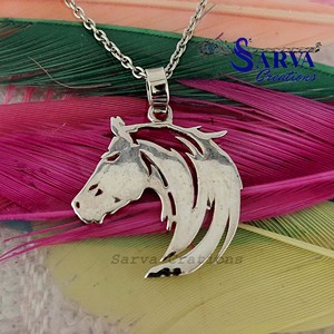 Collar con Colgante de Cabeza de Caballo en Plata de Ley 925, Joyería Animal Hecha a Mano, Regalo para Amantes de los Caballos, para Mujeres y Hombres - Product Image 3