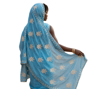 Wholesale Women's Cotton Polyester Voile Shawl Floral Embroidered Rhinestone Multicolor Breathable Summer <b>Scarf</b> OEM - Product Image 3