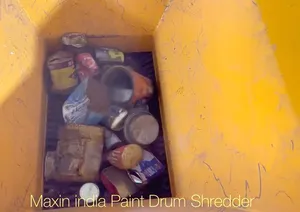 Broyeur de fûts de peinture à double arbre semi-automatique pour la transformation des métaux usagés, à vendre à l'exportation - Product Image 4