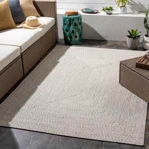 Modern Flat Weave <b>Jute</b> <b>Rug</b> Rectangle Beige Polypropylene Stain Resistant Thin Pile Rubber Backing Living Room - Product Image 2