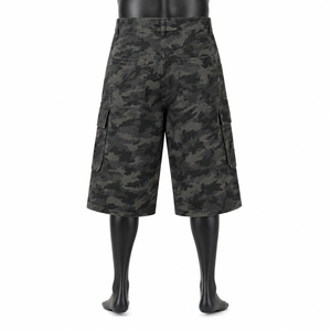 Men's Camouflage Cargo Bermuda Shorts High Waist Button Fly Canvas Casual Style - Product Image 2