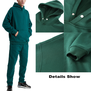 เสื้อฮู้ดดี้ผู้ชายไซส์ใหญ่ สีพื้น ผ้าฝ้ายฟลีซ สวมใส่สบายๆ สำหรับฤดูใบไม้ร่วง ทรงหลวม มีกระเป๋า ดีไซน์สวย ไม่หด น้ำหนัก 380 กรัม - Product Image 5