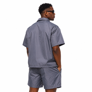 Conjuntos de camiseta y pantalones cortos de secado rápido para hombre, personalizados por el fabricante, conjuntos deportivos de verano de 2 piezas, conjuntos de chaqueta cortavientos de nailon de manga corta para hombre - Product Image 3