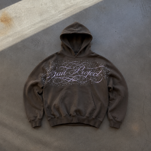 Sweat à capuche premium pour homme, coupe droite, style streetwear, en molleton respirant à séchage rapide, 100 % coton, avec strass rouges et épaules tombantes - Product Image 2