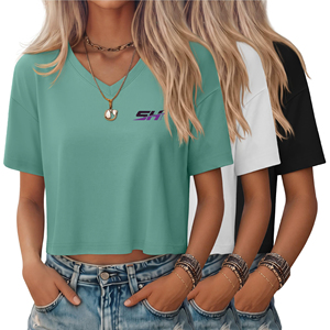 Nouveaux T-shirts courts en coton respirant pour femmes, design personnalisé, haute qualité, vente en gros à bas prix - Product Image 1