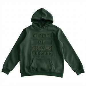 Sweat-shirt à capuche Street Of Dreams Hundred Embossed pour homme, en coton French Terry, coupe oversize, streetwear d'automne, logo sur le devant - Product Image 1
