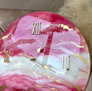 Resin Art Deco Quartz <b>Digital</b> <b>Wall</b> <b>Clock</b> Battery Powered <b>Wall</b> Decorative for Living Room - Product Image 2
