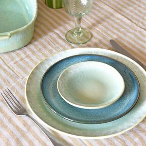 Plato de Cena de Cerámica con Acabado Glaseado Menta Fresca, Textura Suave Moteada, Borde Brillante, Vajilla Resistente para el Hogar Moderno - Product Image 2