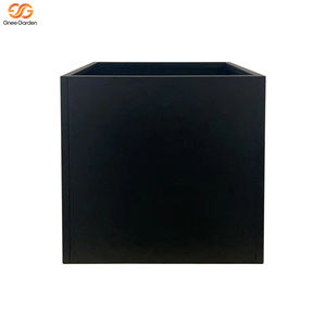 Jardinera Cuadrada de Fibra de Vidrio Negra de 24 Pulgadas al por Mayor para Paisajismo y Uso Comercial - Product Image 2